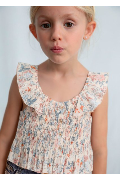 Top Bambula Estampado Salmon