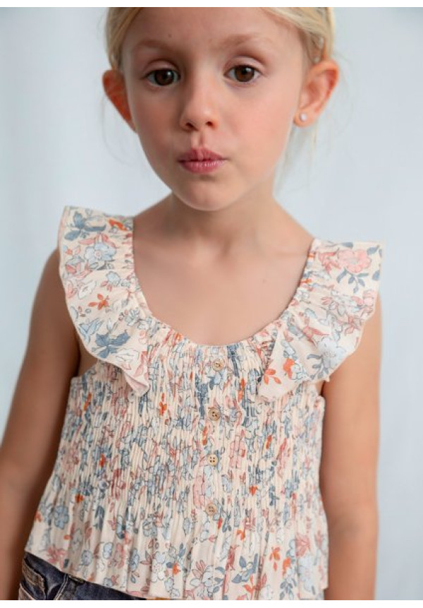Top Bambula Estampado Salmon