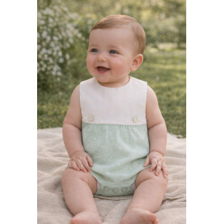 Ranita Pto/Tela 'Nectar' Verde Agua/Blanco