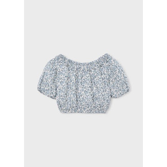 Top Dobby Estampado Celeste