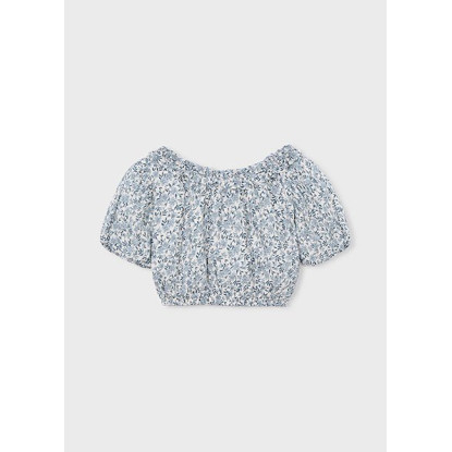 Top Dobby Estampado Celeste