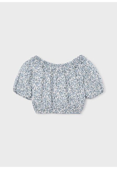Top Dobby Estampado Celeste