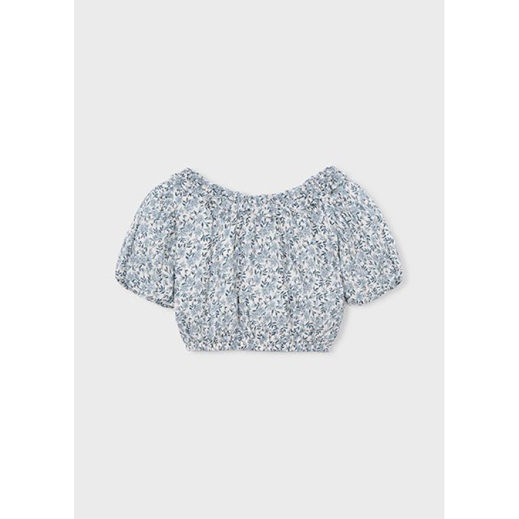 Top Dobby Estampado Celeste