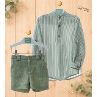 Traje Niño Pantalon Bermuda (2 Piezas) Art.1203 'Familia Sakura' Musgo