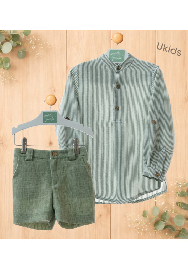 Traje Niño Pantalon Bermuda (2 Piezas) Art.1203 'Familia Sakura' Musgo