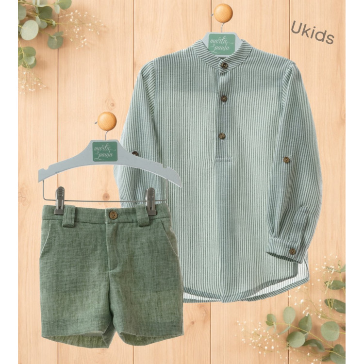 Traje Niño Pantalon Bermuda (2 Piezas) Art.1203 'Familia Sakura' Musgo