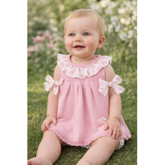 Conjunto Vestido Corto + Braga 'Mimosa' Rosa Duna