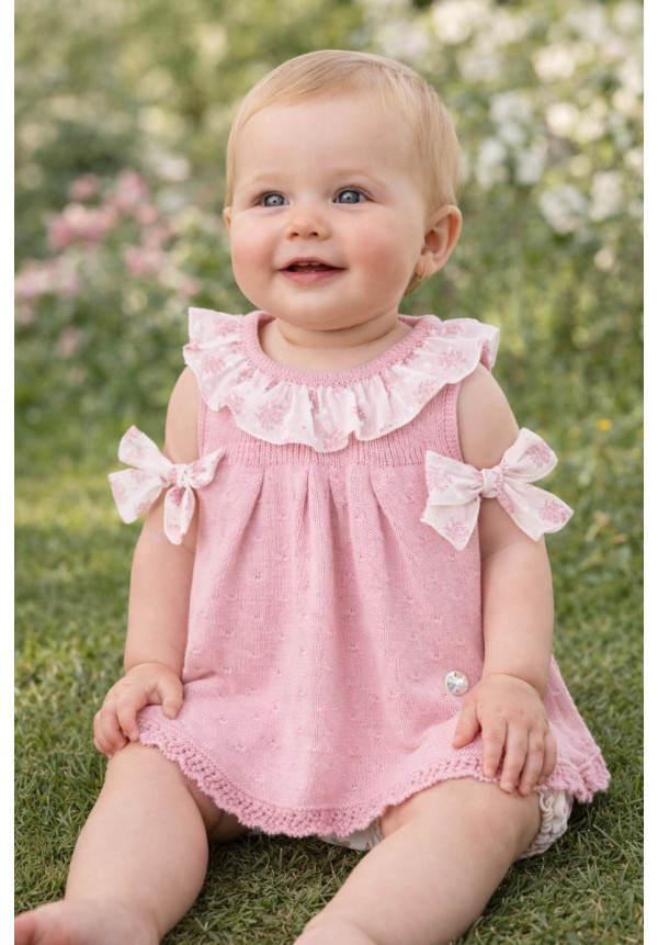 Conjunto Vestido Corto + Braga 'Mimosa' Rosa Duna