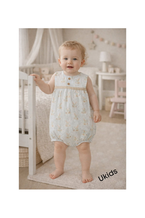 Pelele Art.0954 'Familia Natasha' Celeste Empolvado