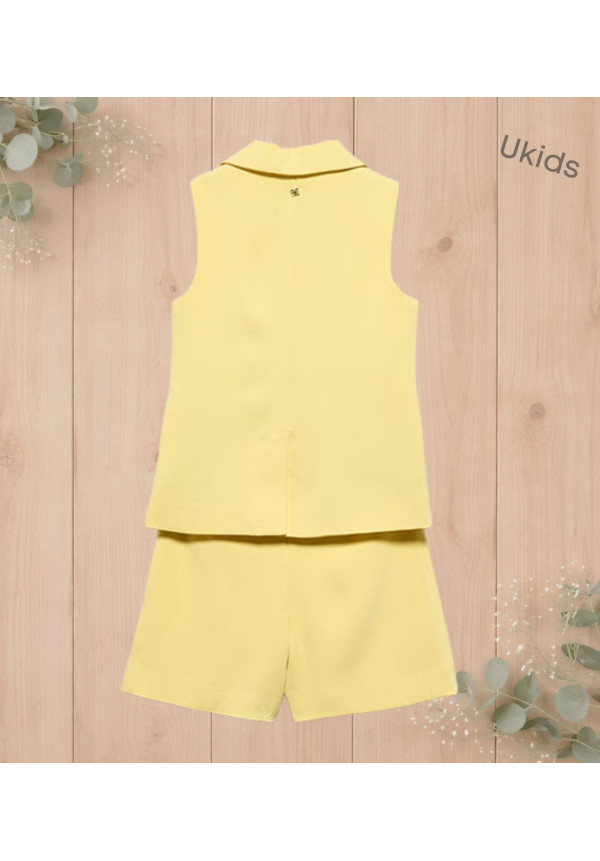 Traje Bermuda Crepe Amarillo