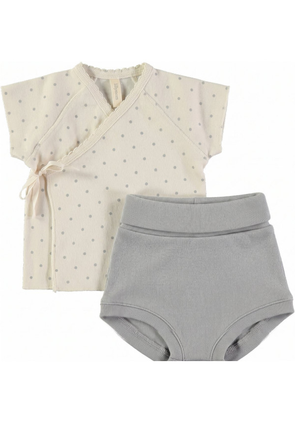Conjunto camiseta cruzada manga corta + culotte. SMILE VENICE BREEZE