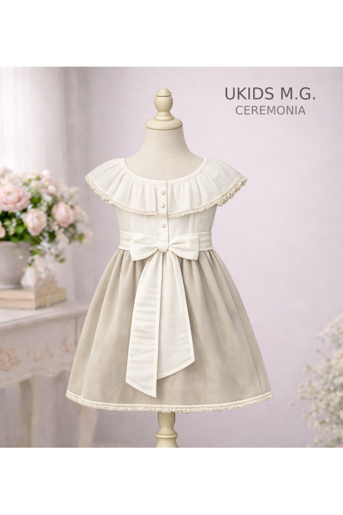 Vestido Cubanita Falda Lurex Beig/Arena