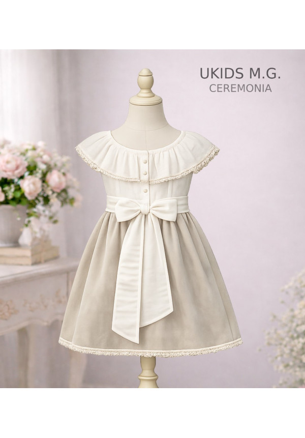 Vestido Cubanita Falda Lurex Beig/Arena