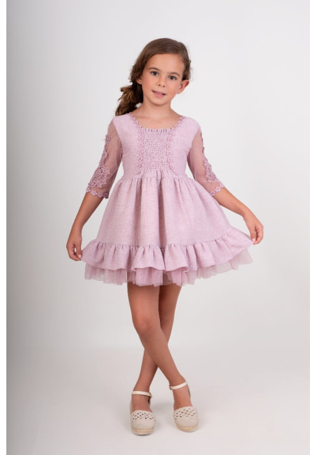 Vestido Niña Ceremonia.  Color Rosa