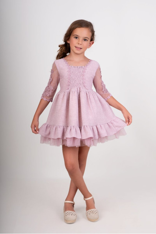 Vestido Niña Ceremonia.  Color Rosa
