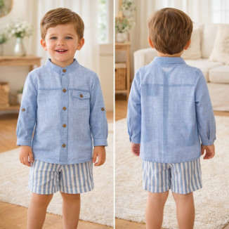 Conjunto Bebe Manga Larga Art.0352 'Familia Nagare' Nautico