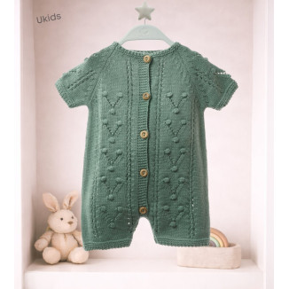 Body Bebe Art.8414 'Rombos Y Garbanzos' Verde Empolvado