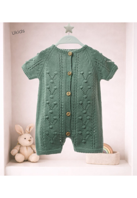 Body Bebe Art.8414 'Rombos Y Garbanzos' Verde Empolvado