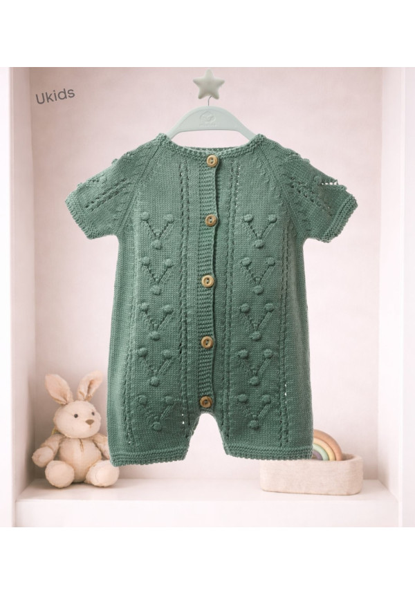 Body Bebe Art.8414 'Rombos Y Garbanzos' Verde Empolvado