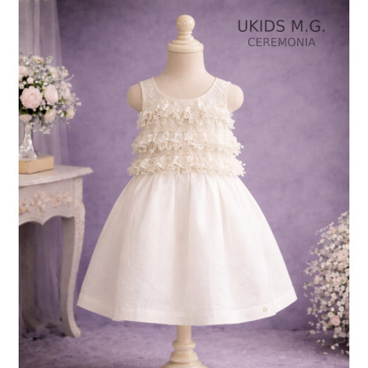 Vestido Niña Ceremonia.  Color blanco