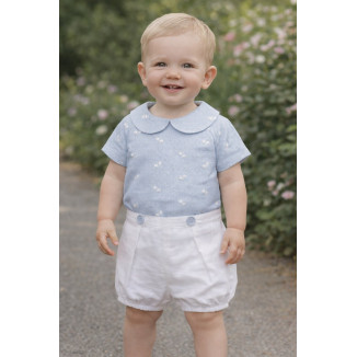 Conjunto Blusa + Pantalón 'Espuma V26' Azul Cielo