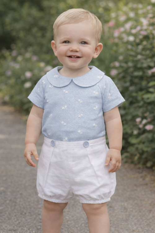 Conjunto Blusa + Pantalón 'Espuma V26' Azul Cielo