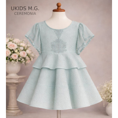 Vestido Niña Ceremonia.  Color Verde Mint