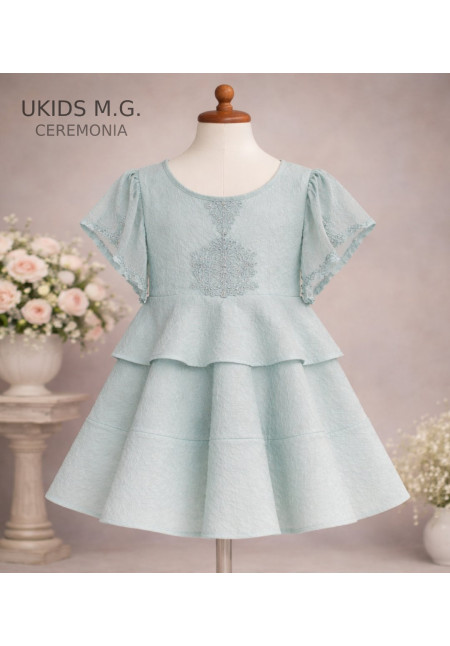 Vestido Niña Ceremonia.  Color Verde Mint