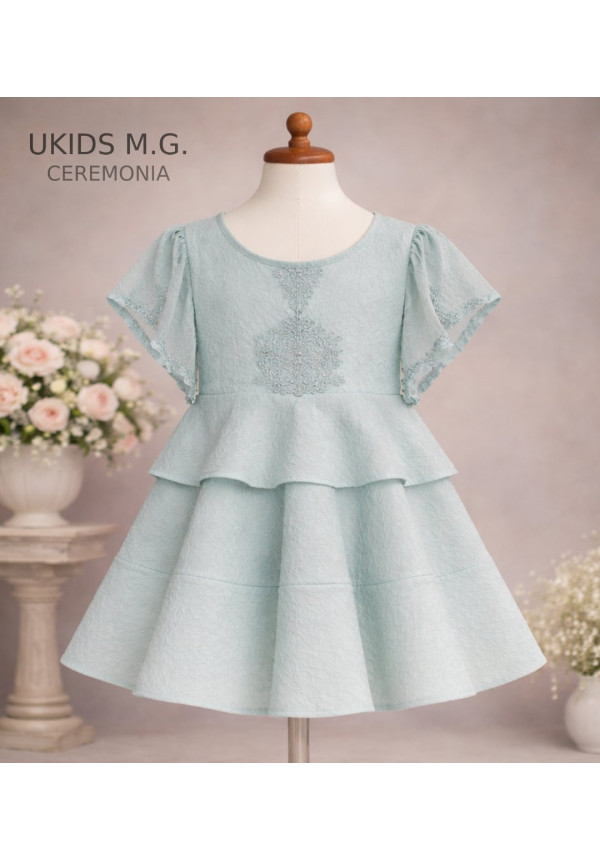 Vestido Niña Ceremonia.  Color Verde Mint
