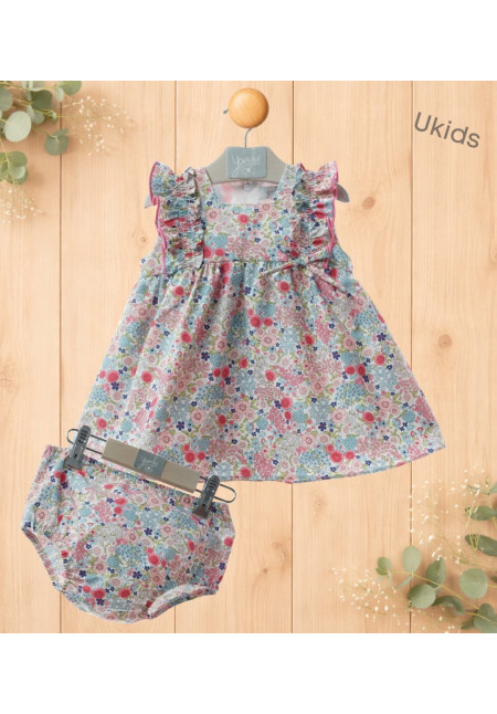 Vestido Bebe Con Braguita Art.0329 'Familia Marmolina' Fresa