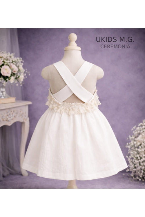 Vestido Niña Ceremonia.  Color blanco
