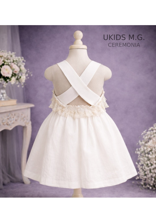 Vestido Niña Ceremonia.  Color blanco