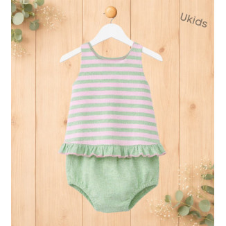 Conjunto Bebé Cruzado. Color Unico