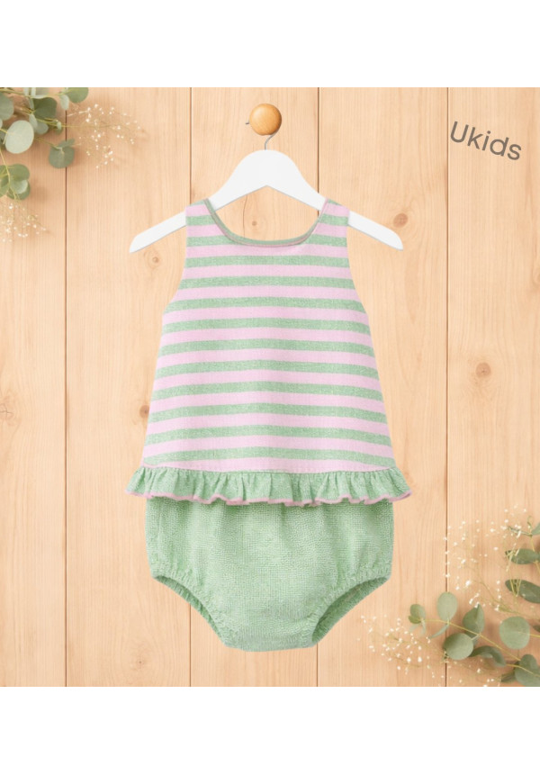 Conjunto Bebé Cruzado. Color Unico