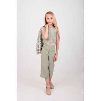 Conjunto Dos Piezas Niña. Color Kaki 