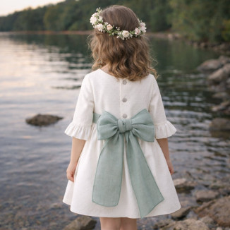 VESTIDO CEREMONIA PLUMETI ALG. LAZO VERDE