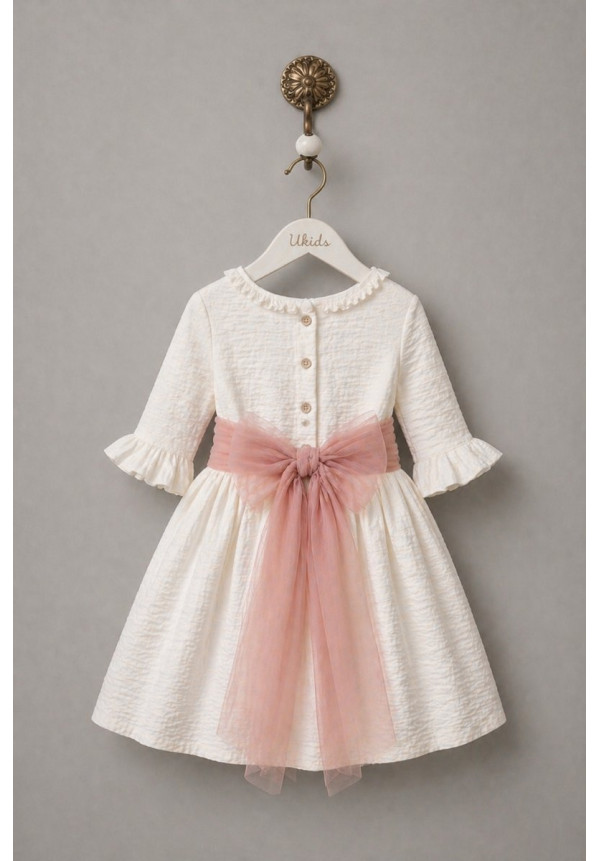 VESTIDO BÁMBULA/TUL MANGA FRANCESA FAJIN TUL  rosa
