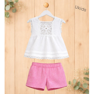 Conjunto Blusa De Lino ......... Color Fucsia