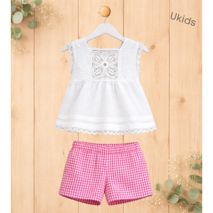 Conjunto Blusa De Lino ......... Color Fucsia