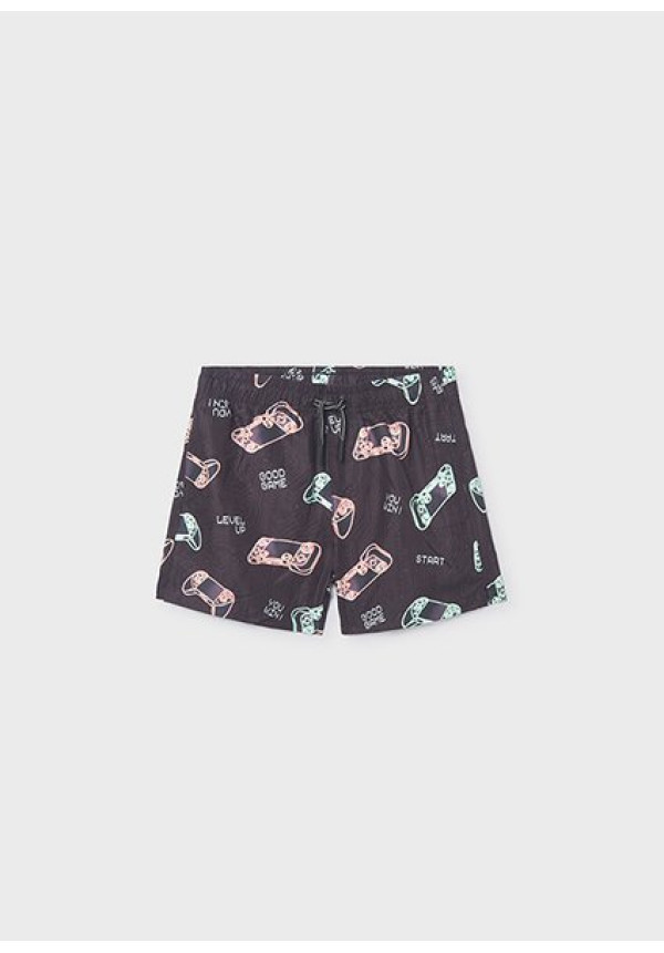 Bañador Estampado Negro