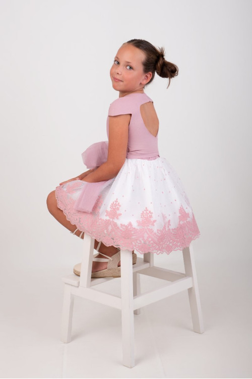 Vestido Niña Ceremonia. Color Rosa