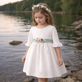 VESTIDO CEREMONIA PLUMETI ALG. LAZO VERDE