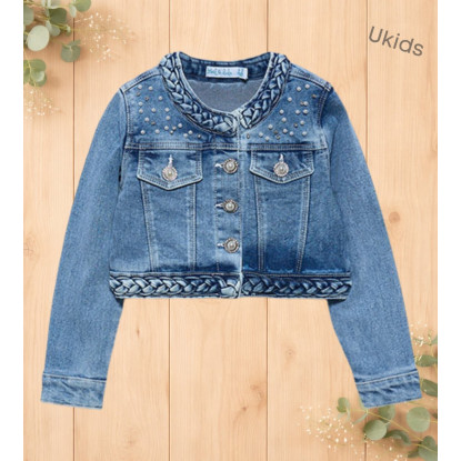 Cazadora Denim Perlas Bleached