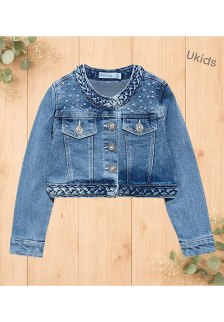 Cazadora Denim Perlas Bleached