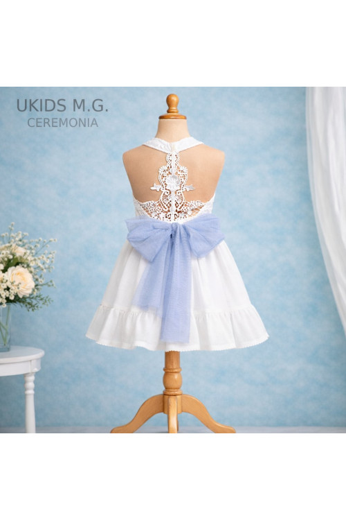 Vestido Niña Ceremonia. Color Celeste  