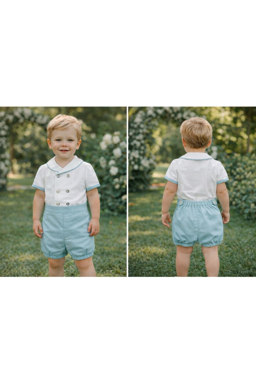 Conjunto Cruzado Lino Color Verde Empolvado