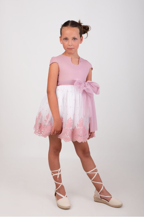 Vestido Niña Ceremonia. Color Rosa  W