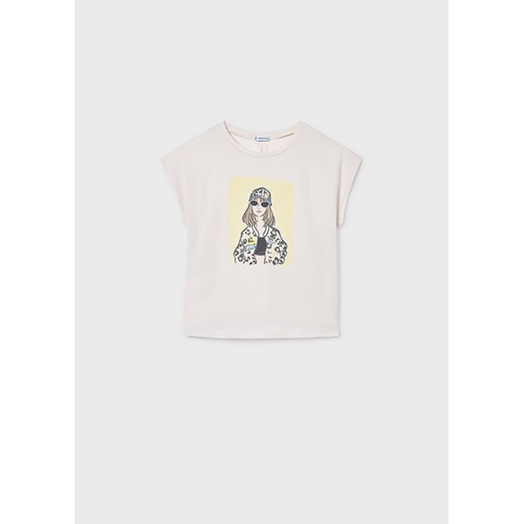 Camiseta M/C Grafica Hueso