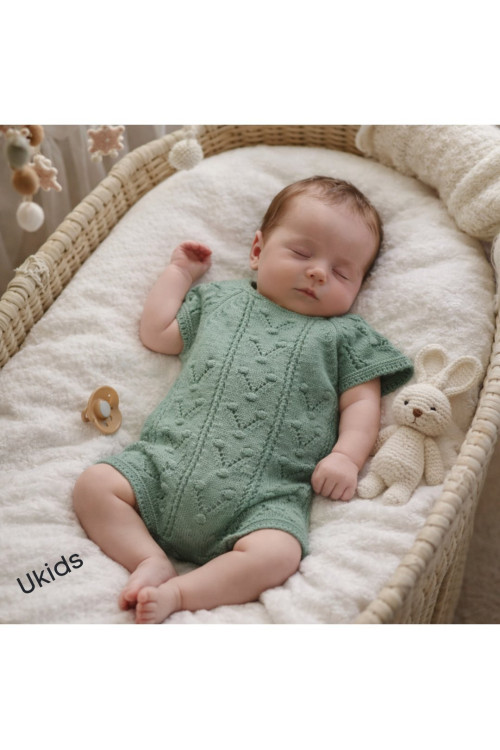 Body Bebe Art.8414 'Rombos Y Garbanzos' Verde Empolvado