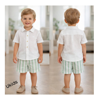 Conjunto Bebe Manga Corta Art.0251 'Familia Minarai' Musgo